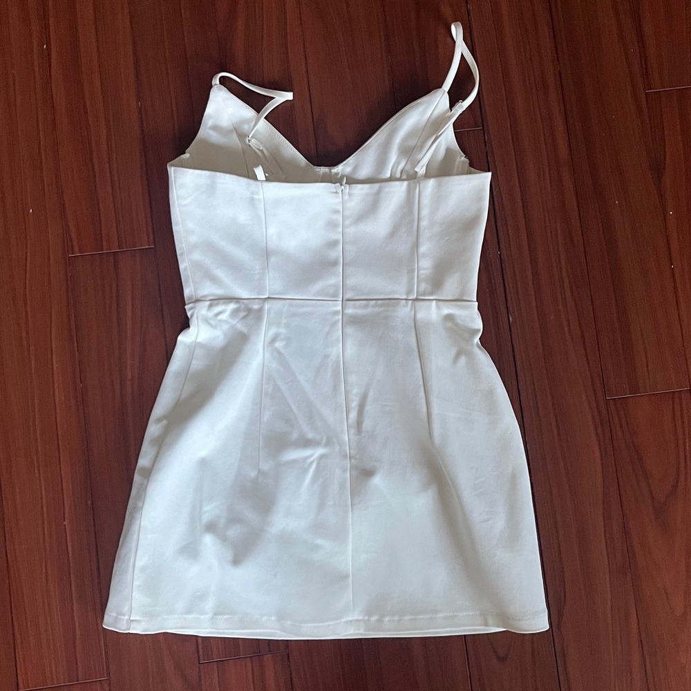 White Mini Dress with Straps - Picture 3 of 3